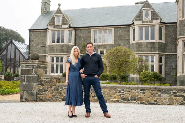 Martin and Sarah Caton photographed at their home Boychym Manor house, Hayle, Cornwall. 