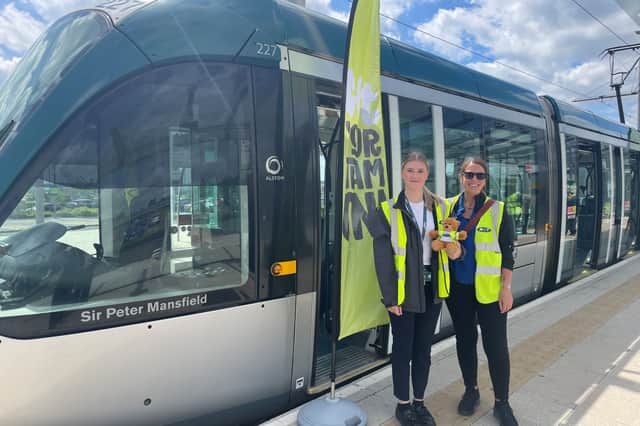 Tram operator NET took part in 'try a tram' and 'try a bus' days for SEND students. Photo: Submitted