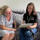 Green Doctor team leader Debbie (right) supporting a resident.