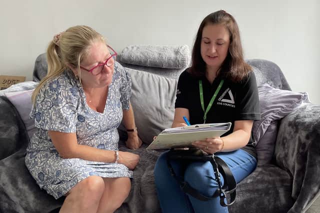 Green Doctor team leader Debbie (right) supporting a resident.