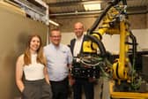 Pictured from left are Hannah Tapsell Chapman of Mercia, Roger Holden, Founder of True Position Robotics and Dave Tiindall of British Business Bank
