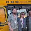 Left to right, Guy Gladston, Allyson and Martin Chilton and, Jack, the paramedic who treated Martin.