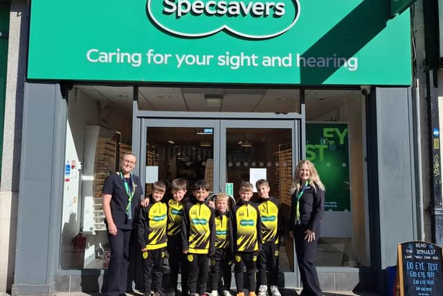 The team with Rachel Sale (Senior Optical Assistant) and Sally Taylor (Assistant Manager) at Specsavers Hucknall