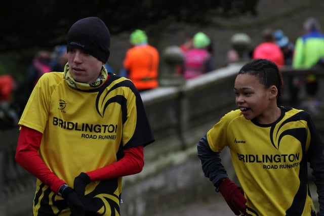 Two young Bridlington Road Runners take time to get their breath back after the finish of the Sewerby Parkrun

Photos by TCF Photography