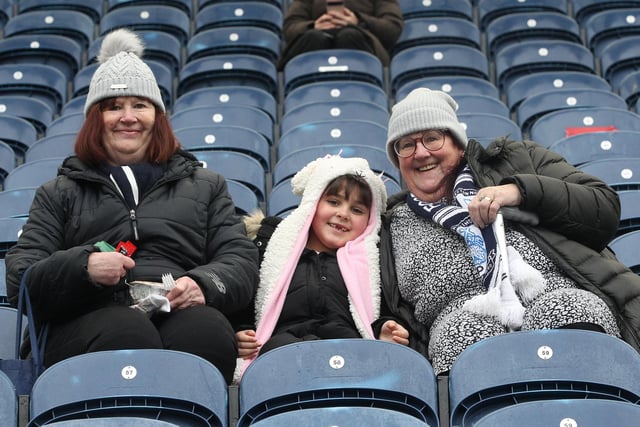 Three PNE supporters at Deepdale ahead of the Reading game