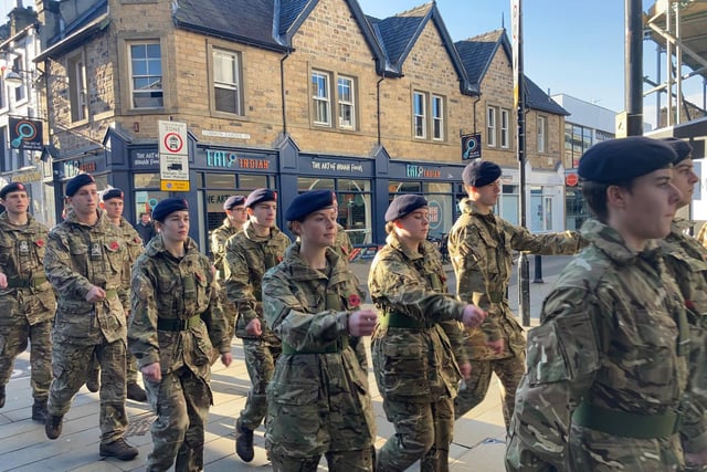 Soldiers marched through Lancaster city centre as part of the services. Image: Joshua Brandwood.