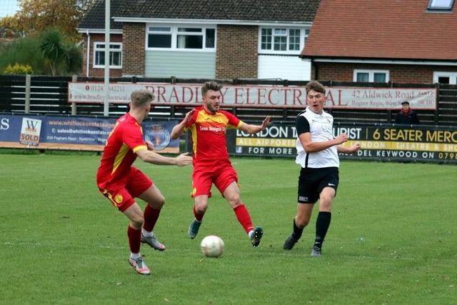 Action from Newhaven's 4-0 win at Pagham / Picture: Roger Smith