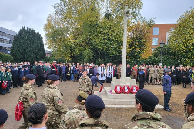 Cadets lay a wreath
