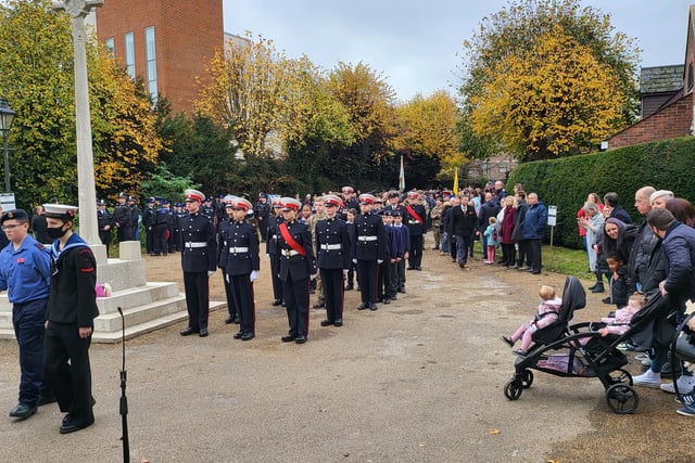 The parade ended at the War Memorial