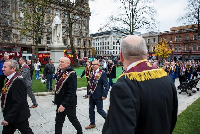 The Apprentice Boys of Derry Association held their annual Remembrance Parade and Wreath laying service at Belfast City Hall Cenotaph on Saturday