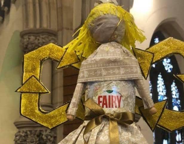 A fairy cleverly made from recycled items at the last festival