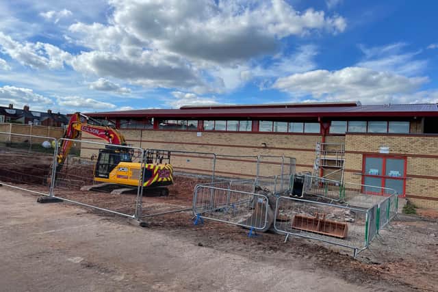The diggers in action building the new second pool at Hucknall Leisure Centre