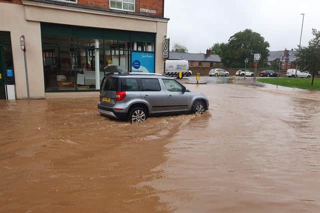Ogle Street in Hucknall town centre became a river. Photo: Scotty Fenton