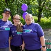 Jamie Hastie and his family during Lymphoma Action's Bridges of London walk. Photo: Adam Hollier