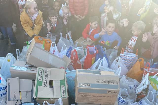 Pupils collected a huge haul of items for the appeal