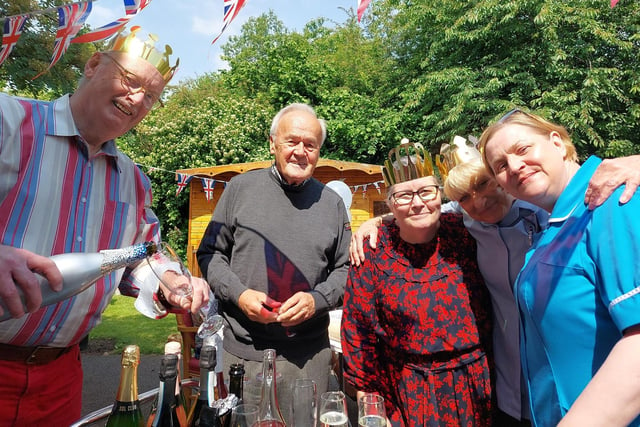 Staff and residents enjoyed a big Jubilee party in the sunshine