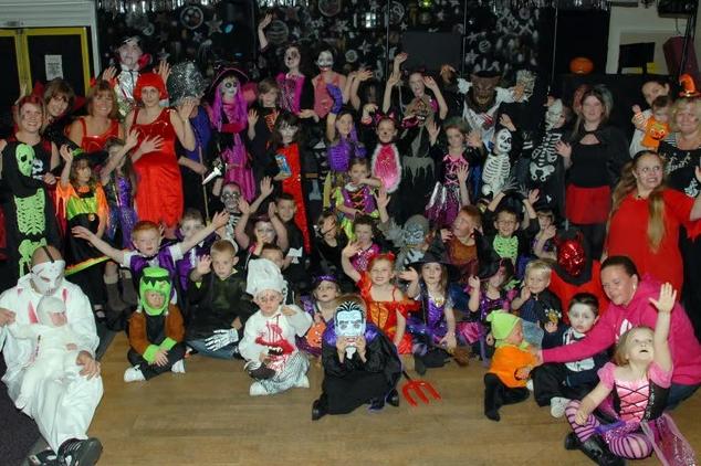 Bringing the community together for some seasonal fun, Hucknall’s Fun Factor Children’s Group celebrates Halloween at Hucknall Town Football Club in 2011