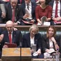 Screen grab of Prime Minister Andy Burnham congratulating Chancellor of the Exchequer John Healey after delivering his Budget in the House of Commons, London. Picture date: Wednesday October 28, 2026. PA Photo. Photo credit should read: House of Commons/UK Parliament/PA Wire