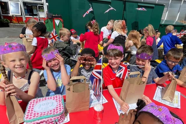 Pupils from St Mary's School in Bulwell held a Jubilee street party on the last day of term