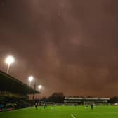 Mansfield Town in action on a rainy afternoon at Forest Green last season.