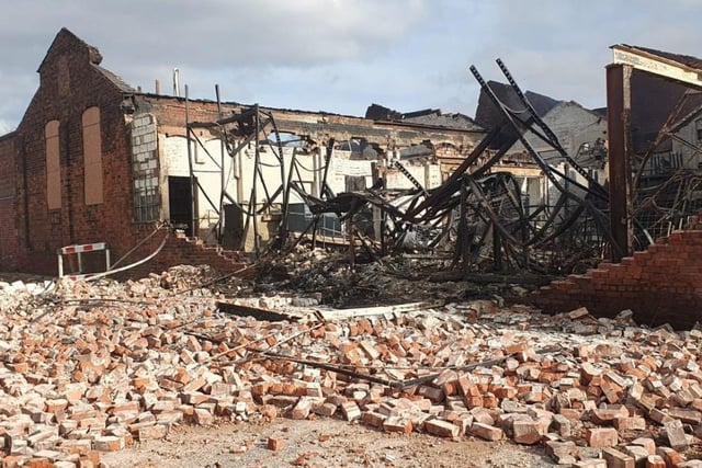 The blaze destroyed the whole warehouse site