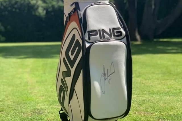 Ping golf bag signed by Lee Westwood.