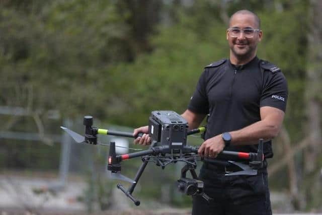 PC Vince Saunders of the Nottinghamshire Police drone team