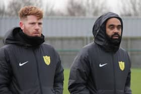 Tris Whitman (right) and Aaron Large are back in charge at Hucknall Town. Photo: Submitted