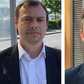Hucknall councillor Lee Waters (left) and Nottinghamshire County Council leader Ben Bradley MP have both called for Prime Minister Boris Johnson to quit