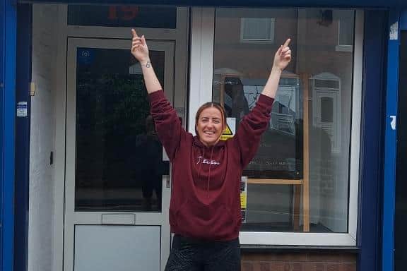 Kirsty Swain outside JR's Olympia