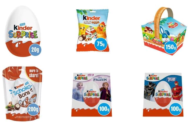 These Kinder products have been urgently recalled after a Salmonella scare and people should not eat them