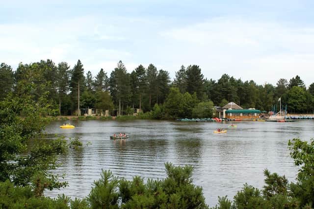 The lake at Center Parcs, Sherwood Forest. 