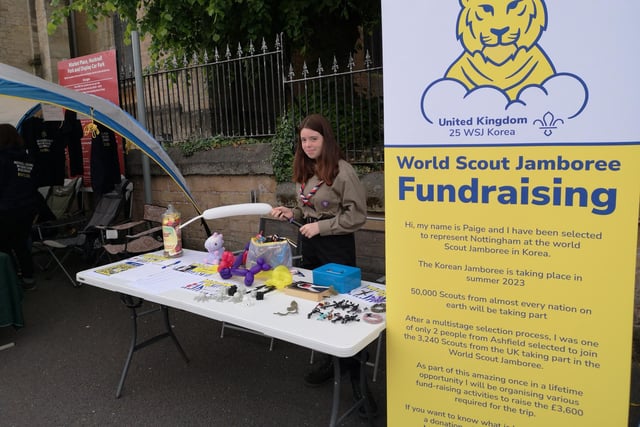 Scout Paige was at the event to raise funds as part of her selection to represent that county at the World Scout Jamboree in Korea next year.