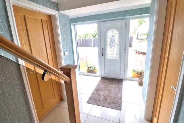 As we step inside the £415,000 Hucknall property, we are greeted by a light and airy entrance hall with a tiled floor and underfloor heating. It leads to all the ground-floor rooms.