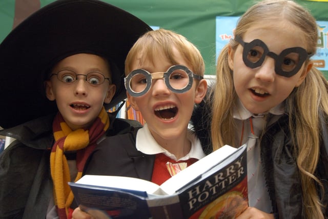 2007: Elliot Fergie, Maxwell Craigwoodfield and Annie Edis enjoy a reading from the final Harry Potter book at Bulwell Library.