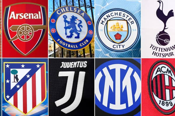Liverpool; Manchester United; Arsenal; Chelsea; Manchester City; Tottenham Hotspur; Real Madrid; Barcelona; Atletico Madrid; Juventus; Inter Milan and AC Milan will form the new ESL.
