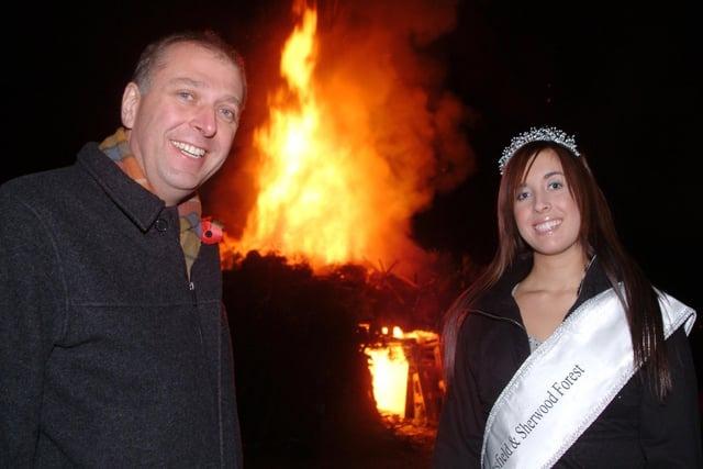 Miss Mansfield Portland College’s popular bonfire display in 2006.