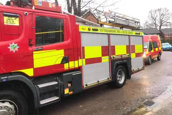 Hucknall firefighters attended the blaze in Kirkby where two people tragically died