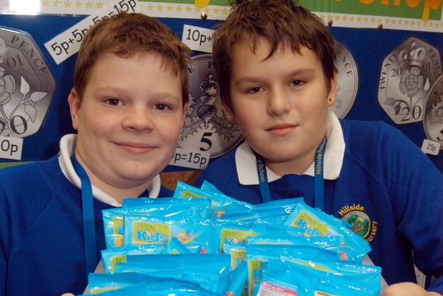 2007: Pupils at Hillside Primary School open their healthy tuck shop. Pictured are school council members Matthew Booth and Harry Newton.
