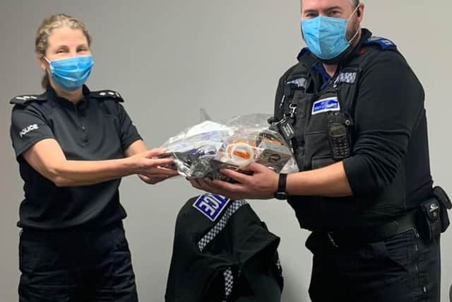 Chris was one of 12 'unsung hero' PCSOs presented with a hamper for their work with the force