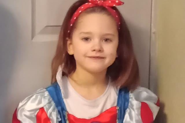 Enya Wightman, age 5, as Snow White.