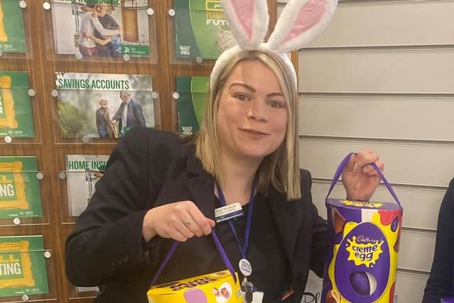 Bulwell branch manager Kirsty Woodward with some of the prizes children can win