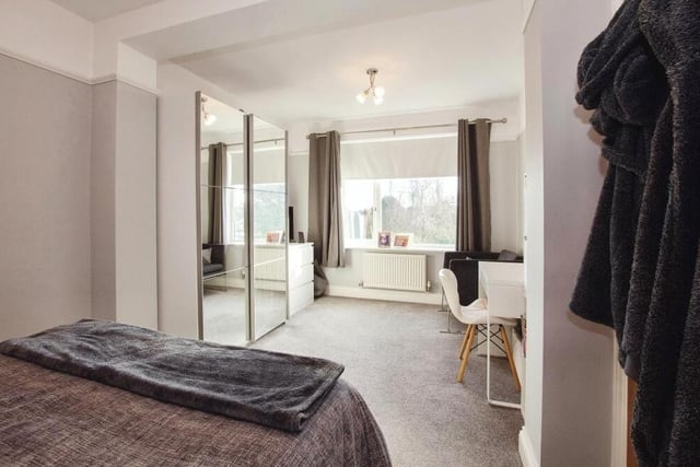 The master bedroom from a different angle. As you can see, there is lots of space for wardrobes, a desk or dressing table and storage drawers. The window overlooks the front of the £425,000 house.