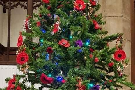 The Royal British Legion's poppy-themed tree