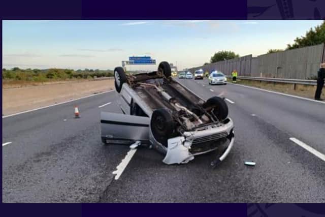 Police are appealing for witnesses to this crash on the M1