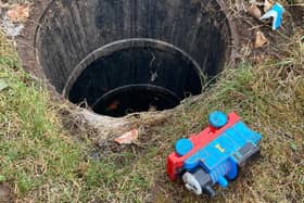 The Thomas the Tank Engine toy that was rescued from the Bulwell sewer it had been blocking