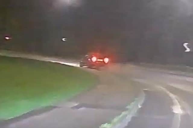 The driver hit several kerbs as he tried to race away from the police. Photo: Nottinghamshire Police