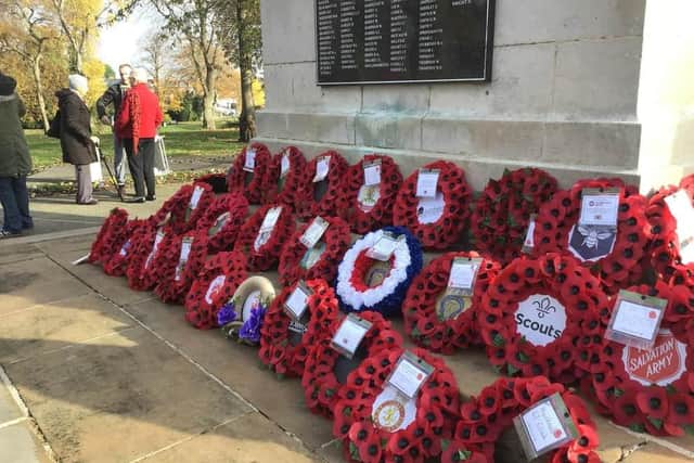 Wreaths laid at the cenotaph in Titchfield Park following last year's Act of Remembrance