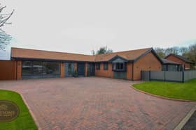 Offers in the region of £750,000 are being invited by Kimberley estate agents Watsons for this eyecatching  five-bedroom, detached bungalow at OIympus Court in Hucknall. Buyers will get the chance to add the finishing touches themselves.