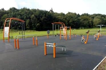 A range of fitness equipment was installed to create an outdoor gym for residents
